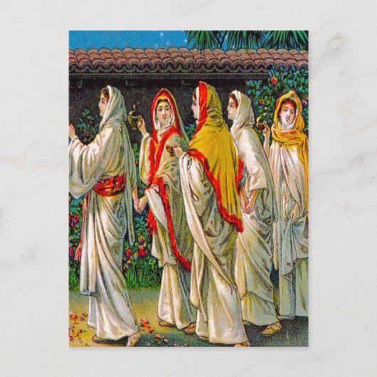 Matthew 25:1-13 The Foolish and Wise Virgins Briefkaart (Voorkant)