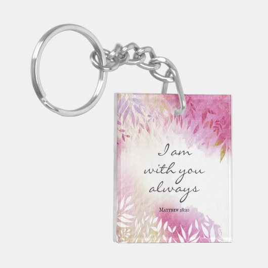 Matthew 28:20 ben ik altijd bij jou sleutelhanger (Voorkant Links)