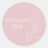 Matthew 28:6 Easter Sticker – Resurrection & Hope (Voorkant)
