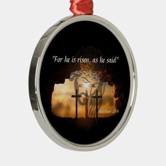 Matthew 28:6 metalen ornament (Rechts)