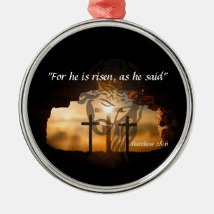 Matthew 28:6 metalen ornament