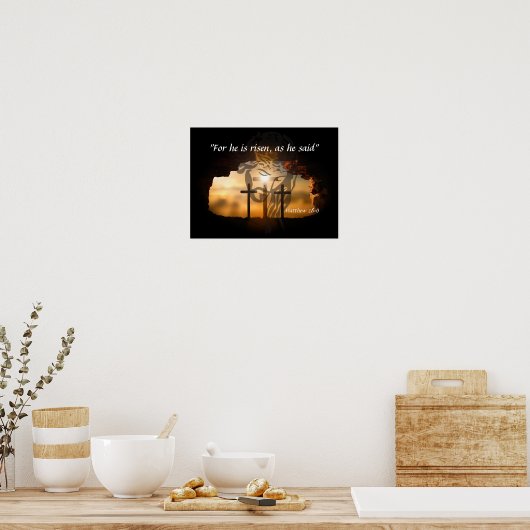Matthew 28:6 poster (Keuken)