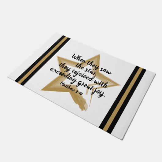 Matthew 2:10 kerstbijbel Verse Doormat Deurmat (Schuin)