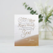 Matthew 4:4 Man leeft niet alleen van brood Briefkaart (Staand voorkant)