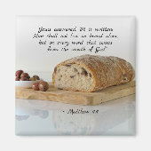 Matthew 4:4 Man leeft niet alleen van brood Magneet (Voorkant)