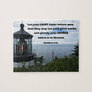 Matthew 5:16 Laat je licht schijnen voor mannen.. Legpuzzel