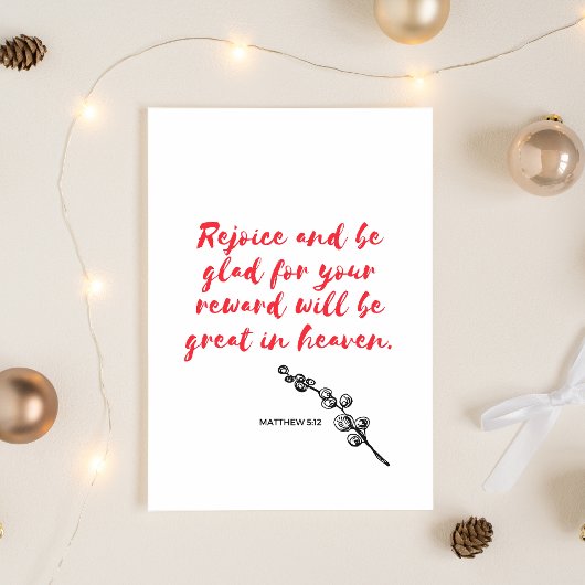 Matthew 5:1 Scripture Christmas Greeting Card Feestdagenkaart