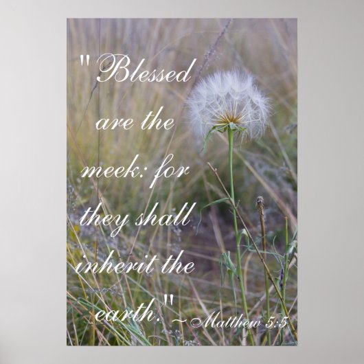 Matthew 5:5 "gezegend zijn de meek" poster (Voorkant)
