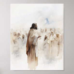 Matthew 5-7 Waterverf Art Print