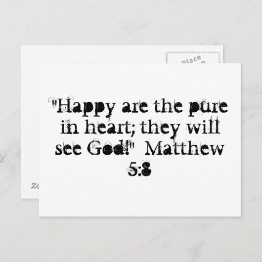 Matthew 5:8 Carte postale (Devant / Derrière)