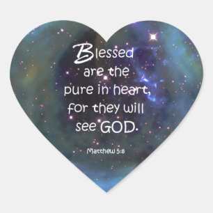 Matthew 5:8 hart sticker