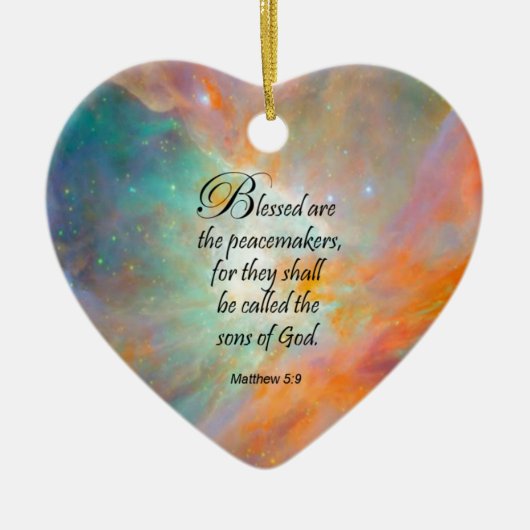 Matthew 5:9 keramisch ornament (Voorkant)