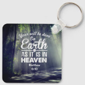 Matthew 6:10 Op Aarde zoals het in de hemel is Sleutelhanger (Achterkant)