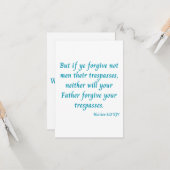 Matthew 6:15 KJV Bijbelscriptgroet Kaart (Voorkant / Achterkant in situ)