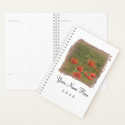 Matthew 6:28 - Personalized Day Planner (Display)