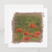 MATTHEW 6:28 - Personalized Notecard Notitiekaartje (Voorkant / Achterkant)