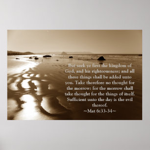 Matthew 6:33-34 poster