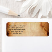 Matthew 6:33 adreslabel etiket (Insitu)