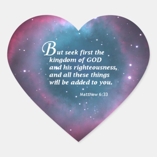 Matthew 6:33 hart sticker (Voorkant)