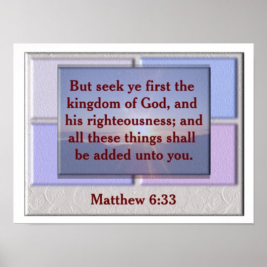 Matthew 6:33 poster (Voorkant)