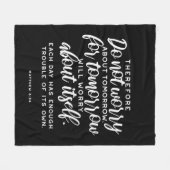 Matthew 6:34 Bijbelversie Fleece Deken (Voorkant (Horizontaal))