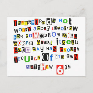 Matthew 6:34 briefkaart