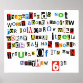 Matthew 6:34 Ransom Note Poster (Voorkant)