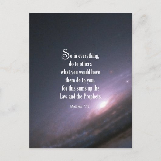 Matthew 7:12 briefkaart (Voorkant)