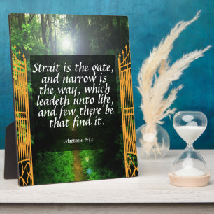 Matthew 7:14 fotoplaat