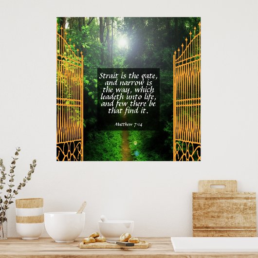 Matthew 7:14 poster (Keuken)