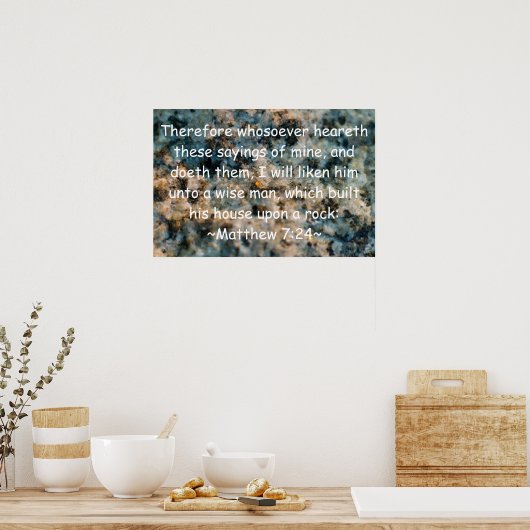 Matthew 7:24 poster (Keuken)