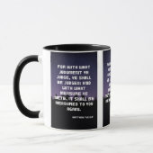 Matthew 7:2 KJV Bijbelverse Pic Two-Tone Mok (Links)