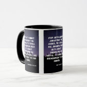Matthew 7:2 KJV Bijbelverse Pic Two-Tone Mok (Voorkant links)