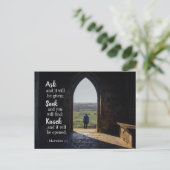 Matthew 7:7, Ask en het zal gegeven worden Briefkaart (Staand voorkant)