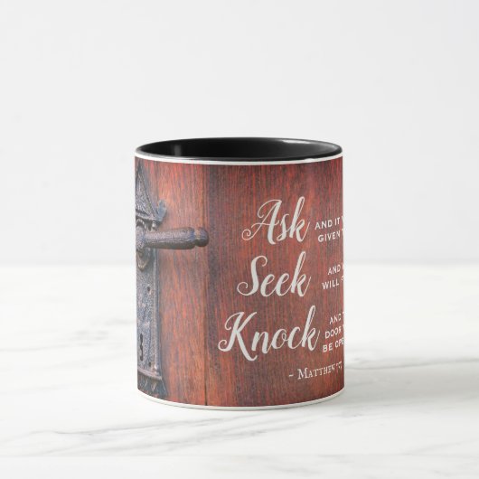 Matthew 7:7, Ask en het zal gegeven worden Mok (Midden)