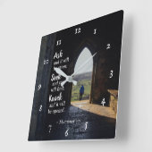 Matthew 7:7, Ask en het zal gegeven worden Vierkante Klok (Hoek)
