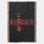 Matthew 7:7 Bijbelverse kruis Deken (Voorkant Verticaal)