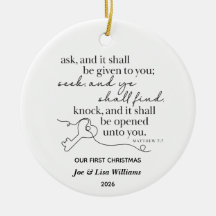 Matthew 7:7 Persoonlijke Kerstversiering