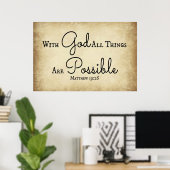 Matthew Bible met God alles is mogelijk Poster (Thuiskantoor)