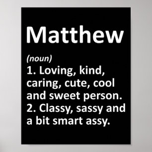 Matthew Definitie Gepersonaliseerde Naam Grappige  Poster