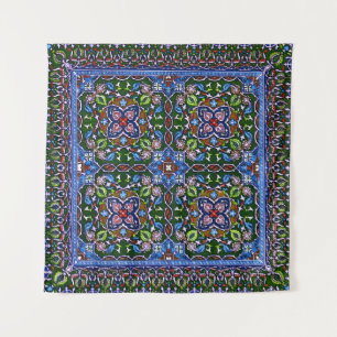 Matthew Digby Wyatt Textiel Design in Groen Blauw Wandkleed