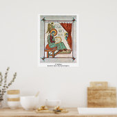 Matthew, hoofd van het boek Lindisfarne Poster (Keuken)