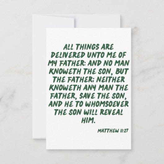 Matthieu 11:27 KJV Bible Scripture Carte de voeux (Devant)