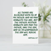 Matthieu 11:27 KJV Bible Scripture Carte de voeux (Debout devant)