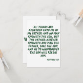 Matthieu 11:27 KJV Bible Scripture Carte de voeux (Devant/Arrière en situation)