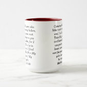 Matthieu 11:28 Écriture Personnalisée Mug à café à (Centre)