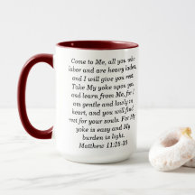 Matthieu 11:28 Écriture Personnalisée Mug à café à