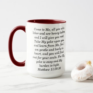 Matthieu 11:28 Écriture Personnalisée Mug à café à