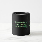 Matthieu 11:30 KJV Bible Écriture Mug à deux tons (Centre)
