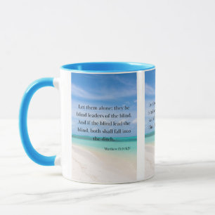 Matthieu 15:14 KJV Bible Verse Pic Mug à deux tons